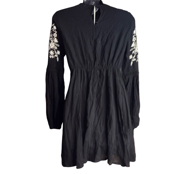 Blue Rain mini-length "peasant" or "shift" style dress deep V-neckline XXS - Picture 2 of 7